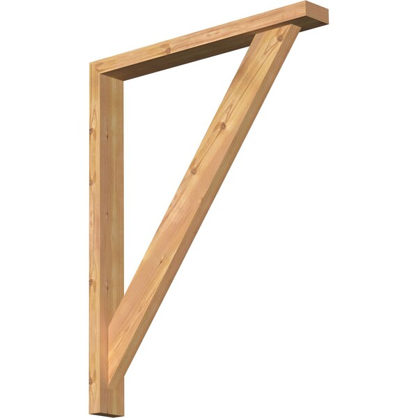 Ekena Millwork Traditional Craftsman Smooth Bracket w/ Offset Brace, Western Red Cedar, 3 1/2"W x 28"D x 36"H BKT0402X28X36TRA04SWR - main